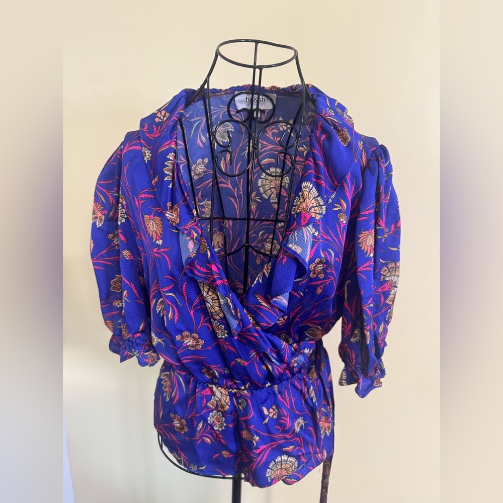 ba&sh Floral Ruffle Wrap Top Size Large - Picture 5 of 10